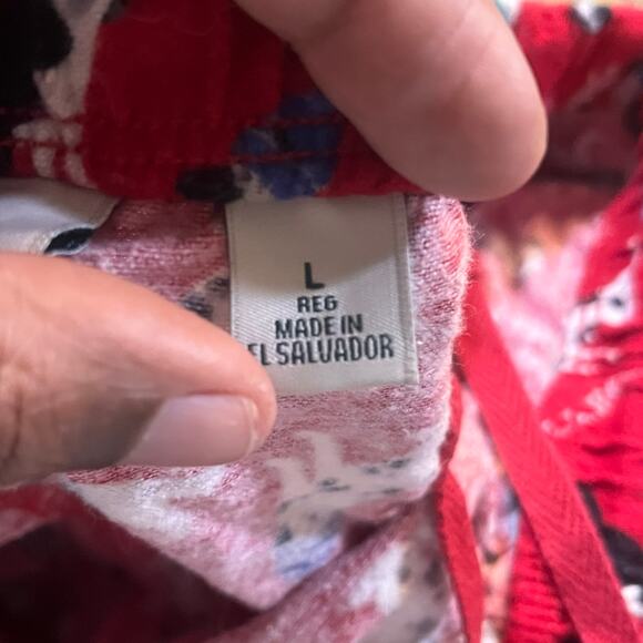 L.L. Bean  Women Large Husky Retriever Dog Snow Pajama Sleep Pants Flannel Red - Picture 4 of 10